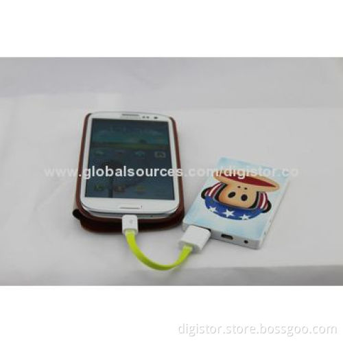 Credit Card Power Banks with 1,600mAh Capacity, Small Size, Portable, Digital Printing